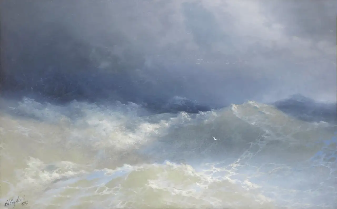 Among the Waves (1898, Smaller Version) by Ivan Aivazovsky
