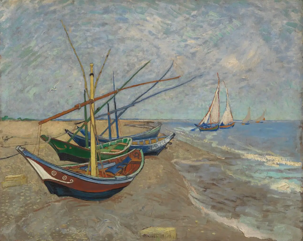 Boats at Saintes-Maries by Vincent van Gogh