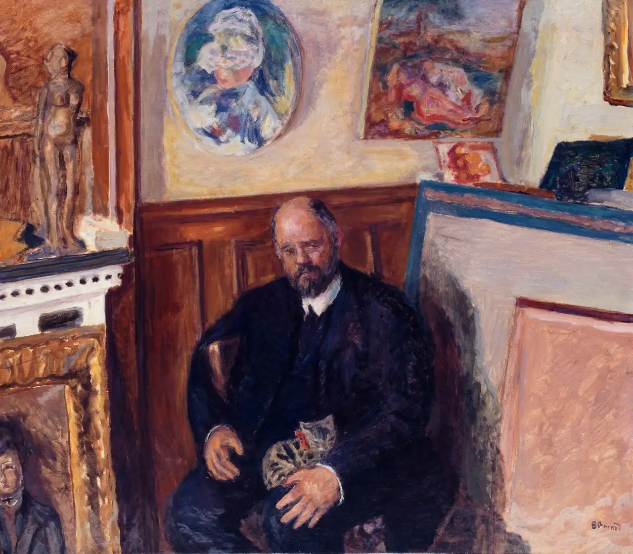 Portrait of Ambroise Vollard with a Cat by Pierre Bonnard