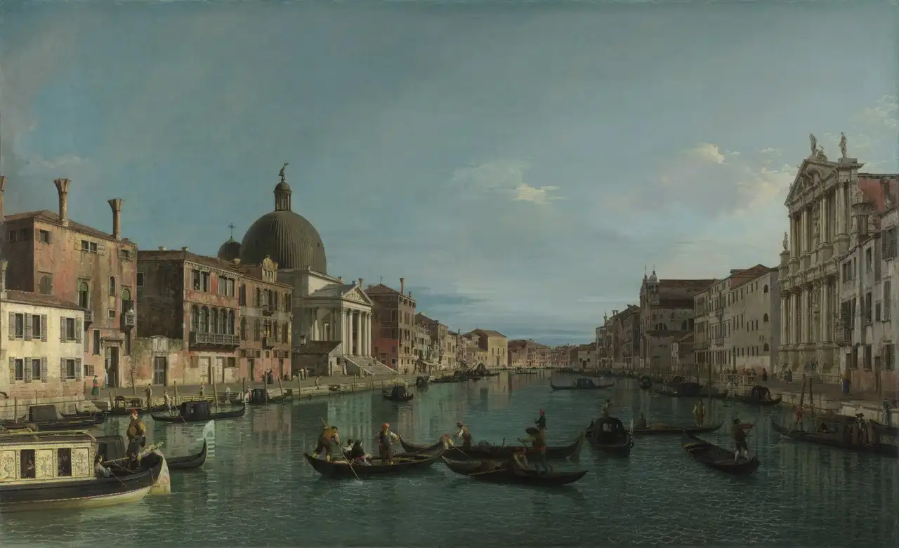 The Grand Canal with San Simeone Piccolo by Canaletto
