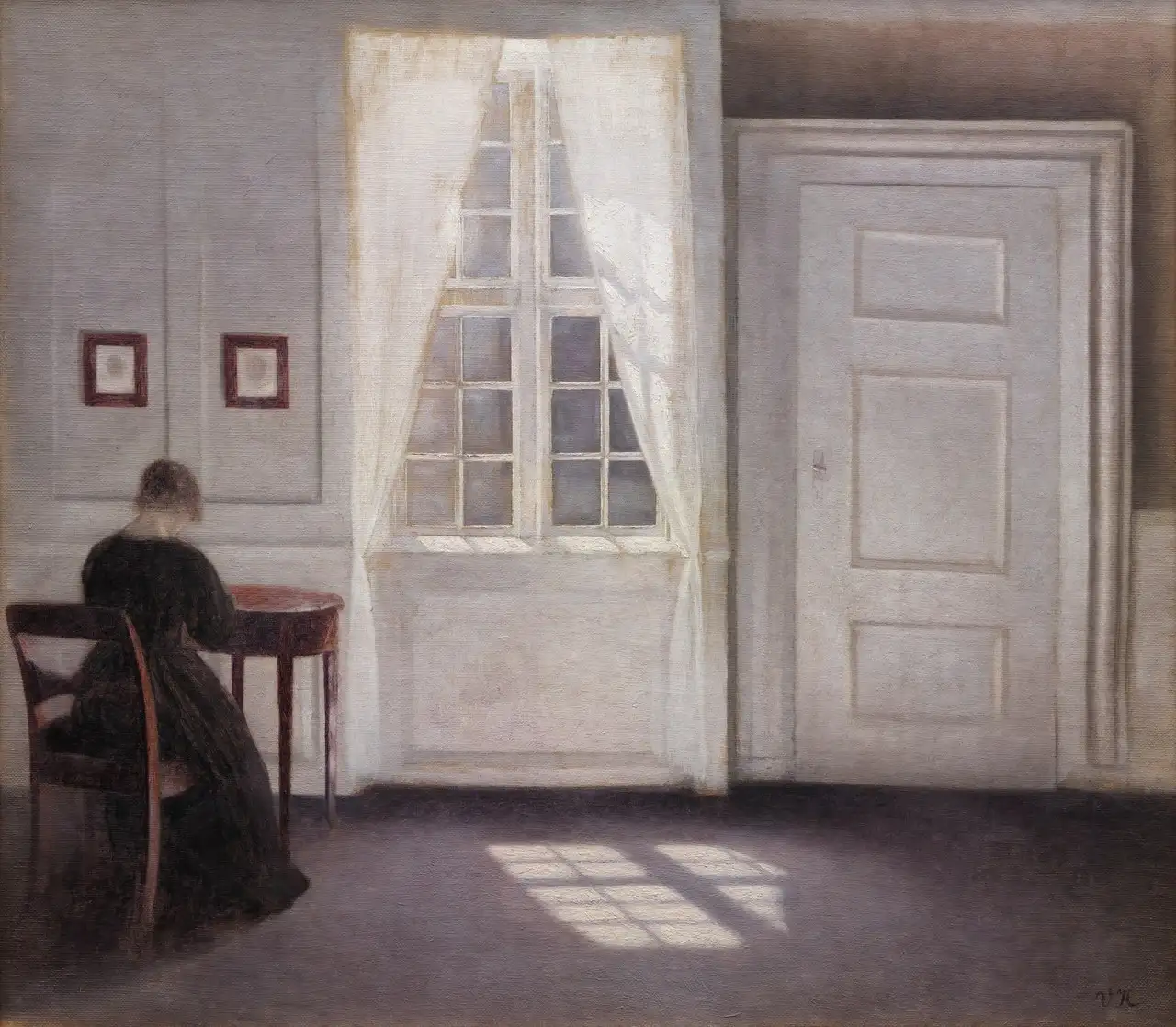 Interior in Strandgade, Sunlight on the Floor by Vilhelm Hammershøi