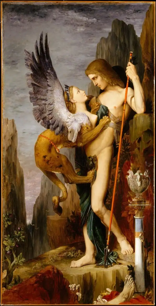 Oedipus and the Sphinx by Gustave Moreau