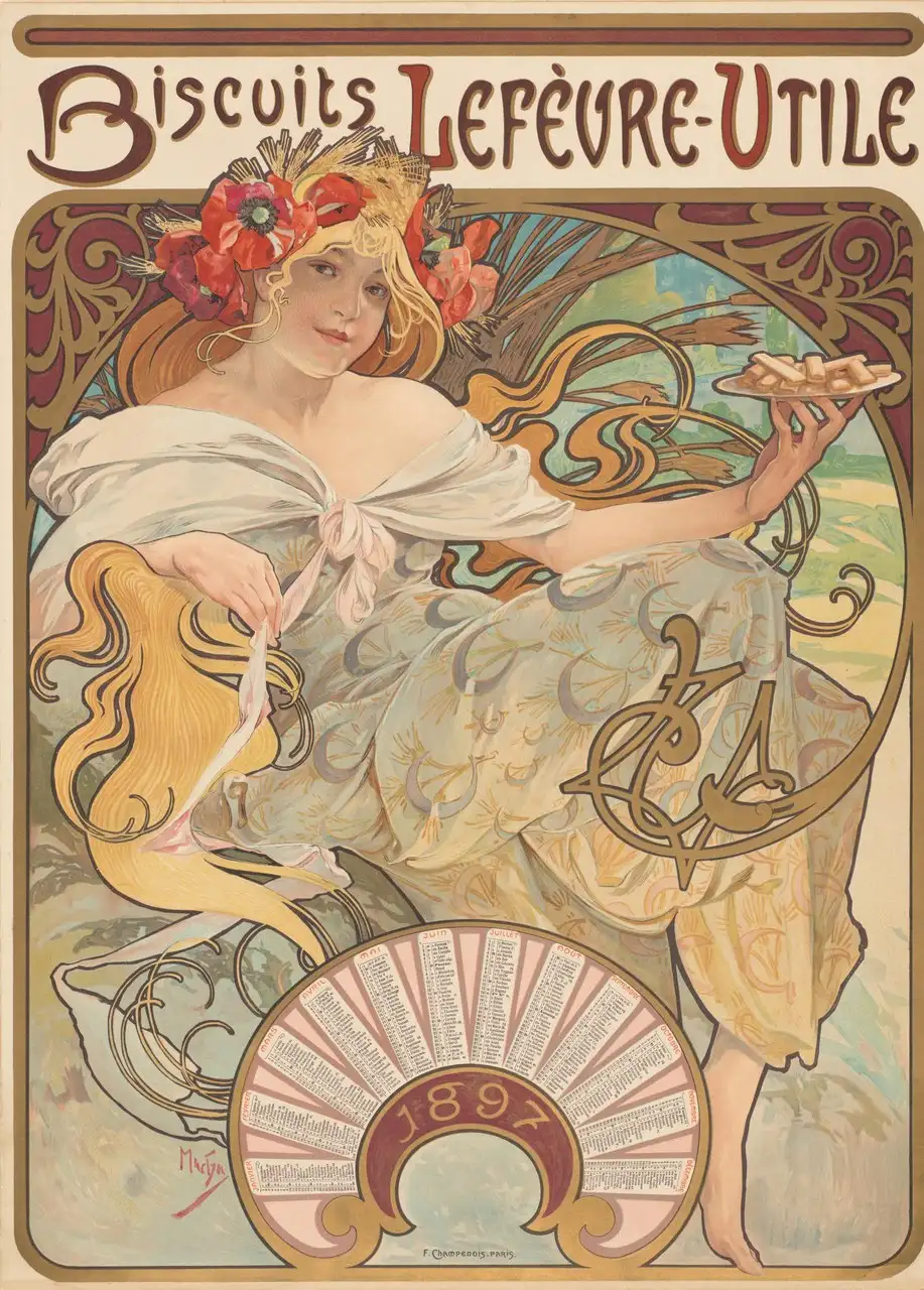Biscuits Lefèvre-Utile by Alphonse Mucha