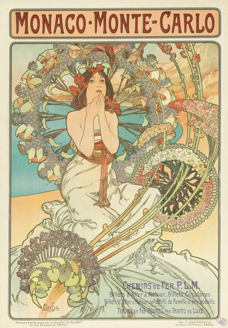 Monaco Monte-Carlo by Alphonse Mucha