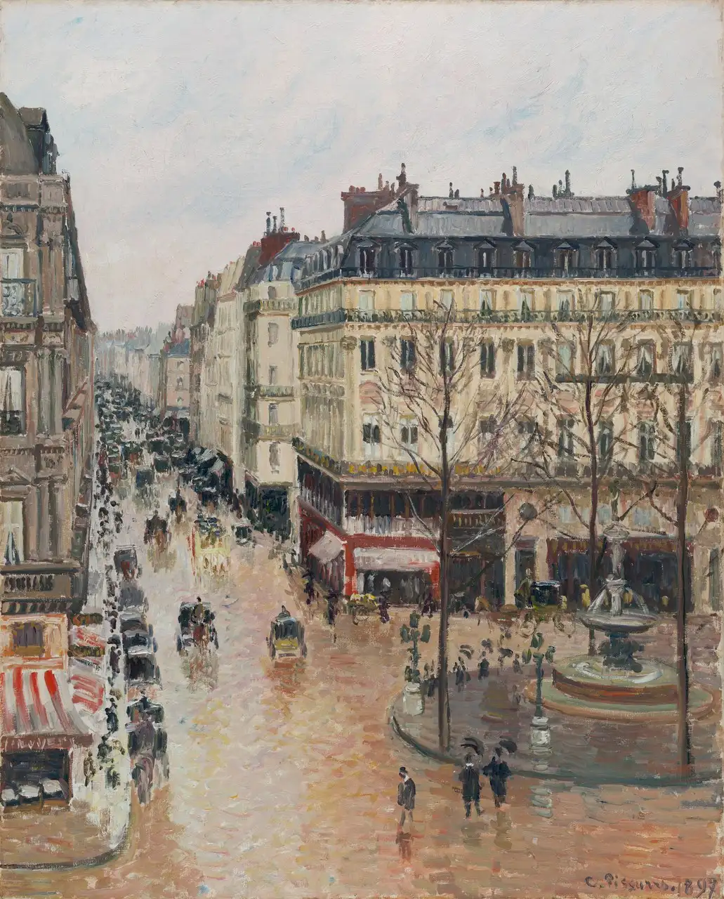 Rue Saint-Honoré in the Afternoon. Effect of Rain by Camille Pissarro