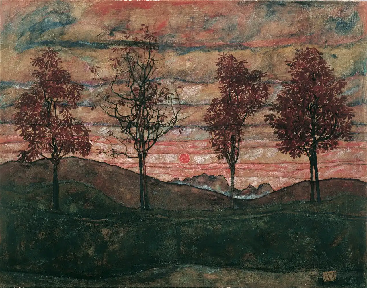 Four Trees by Egon Schiele