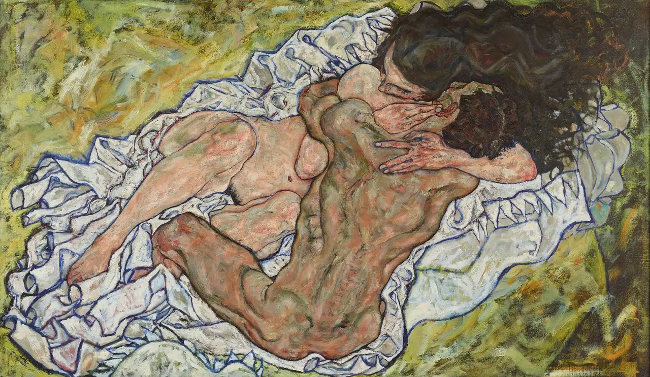 The Embrace by Egon Schiele