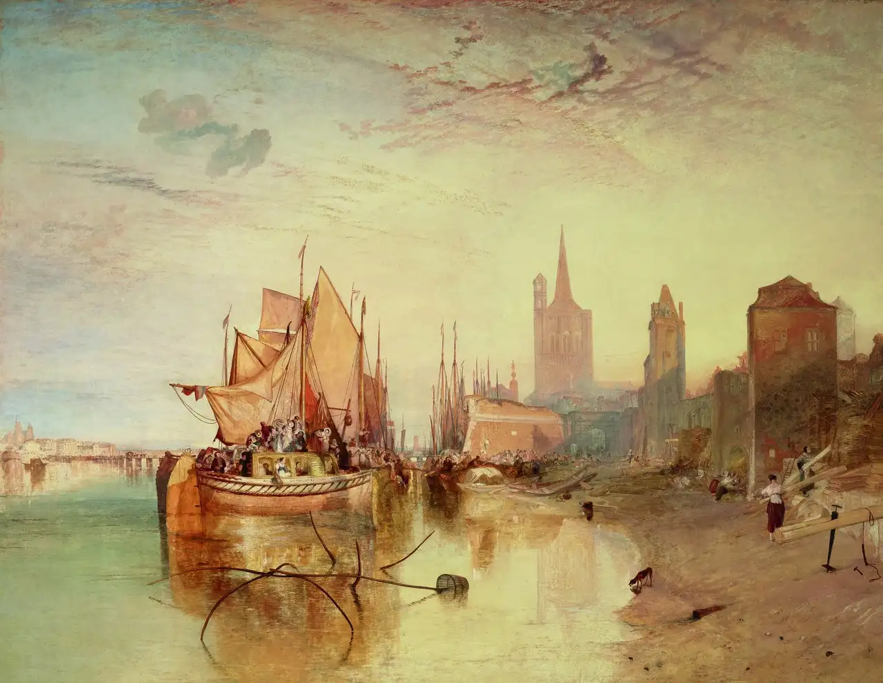 Cologne, the Arrival of a Packet Boat, Evening by J. M. W. Turner