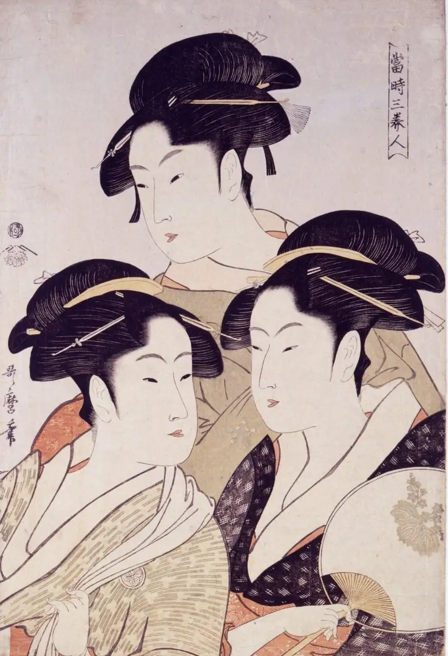 Three Beauties of the Present Day by Kitagawa Utamaro