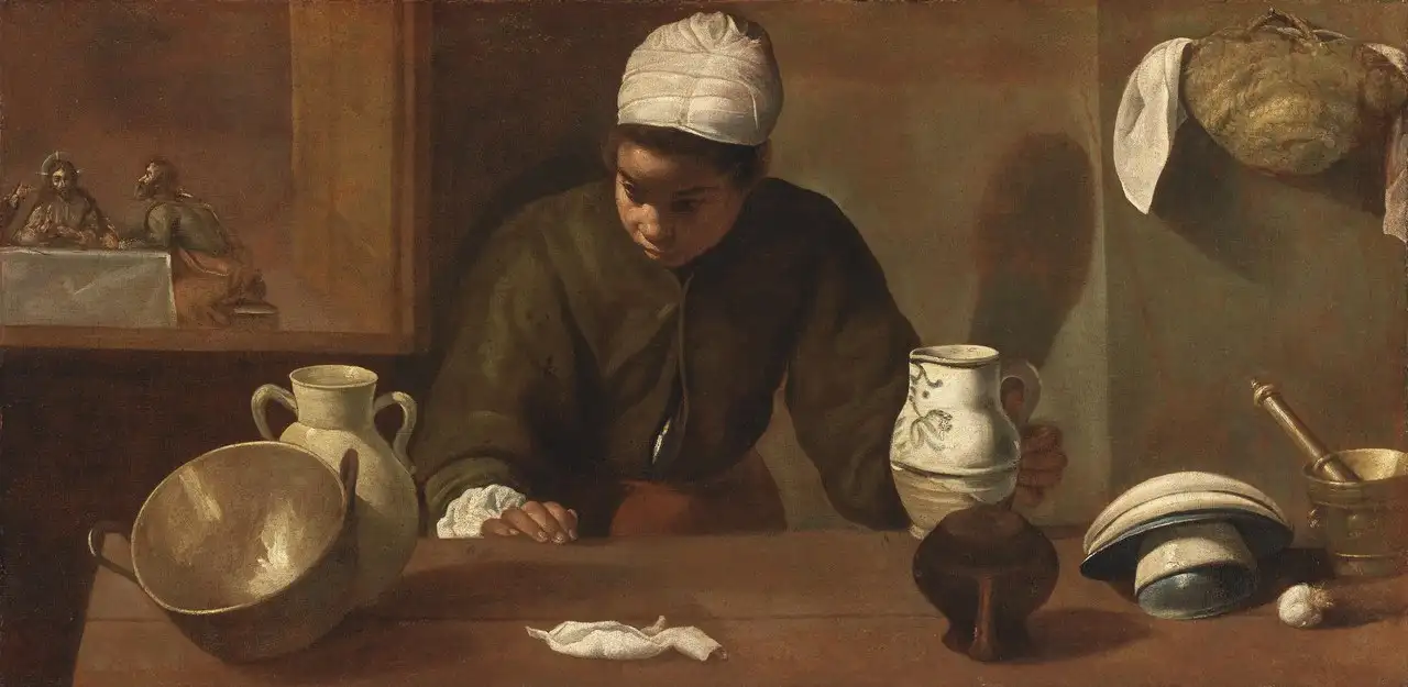 Kitchen Maid with the Supper at Emmaus by Diego Velázquez