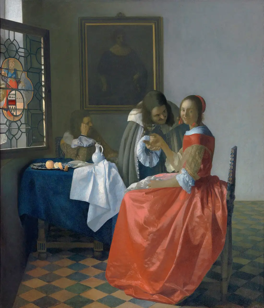 The Girl with the Wine Glass by Johannes Vermeer