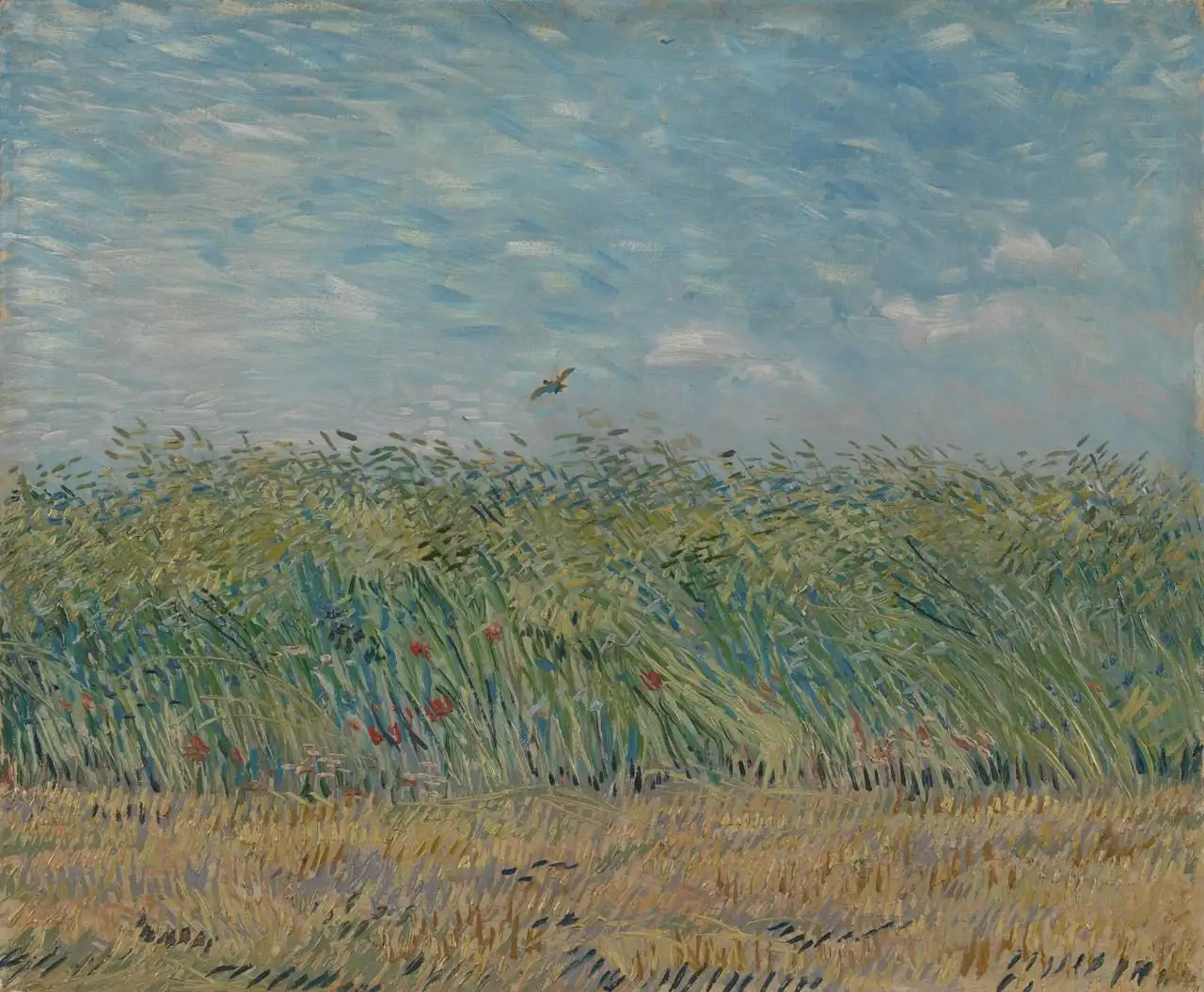 Wheat Field with a Lark by Vincent van Gogh