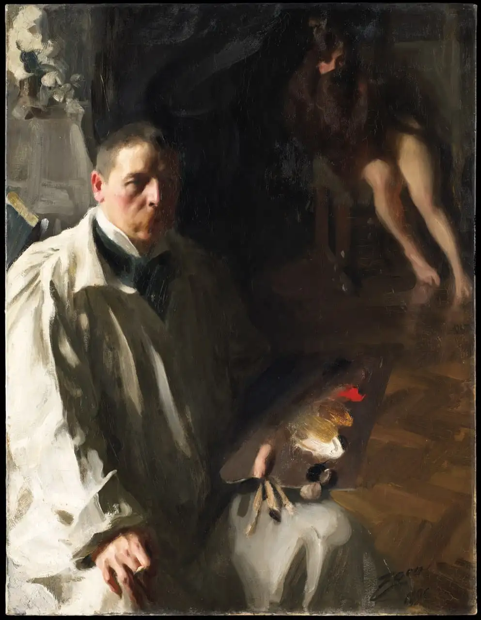 Self-Portrait with Model by Anders Zorn