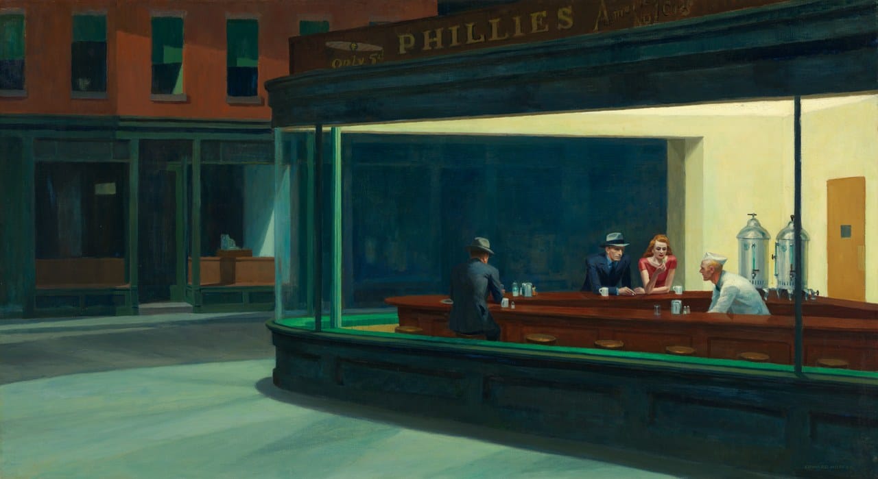 Featured painting by Edward Hopper
